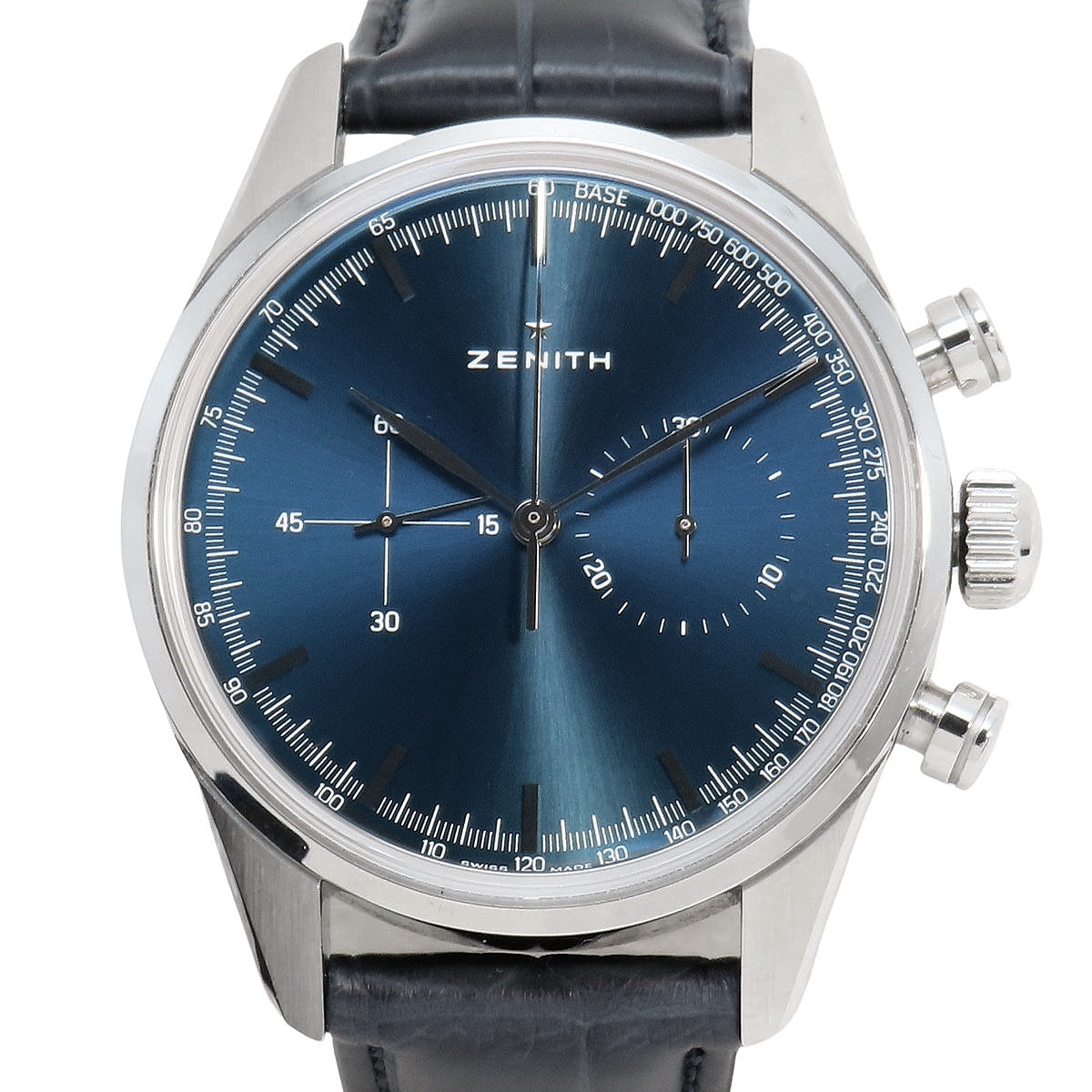 クロノマスター ヘリテージ146 03.2150.4069 SS/革 ブルー 自動巻き メンズ