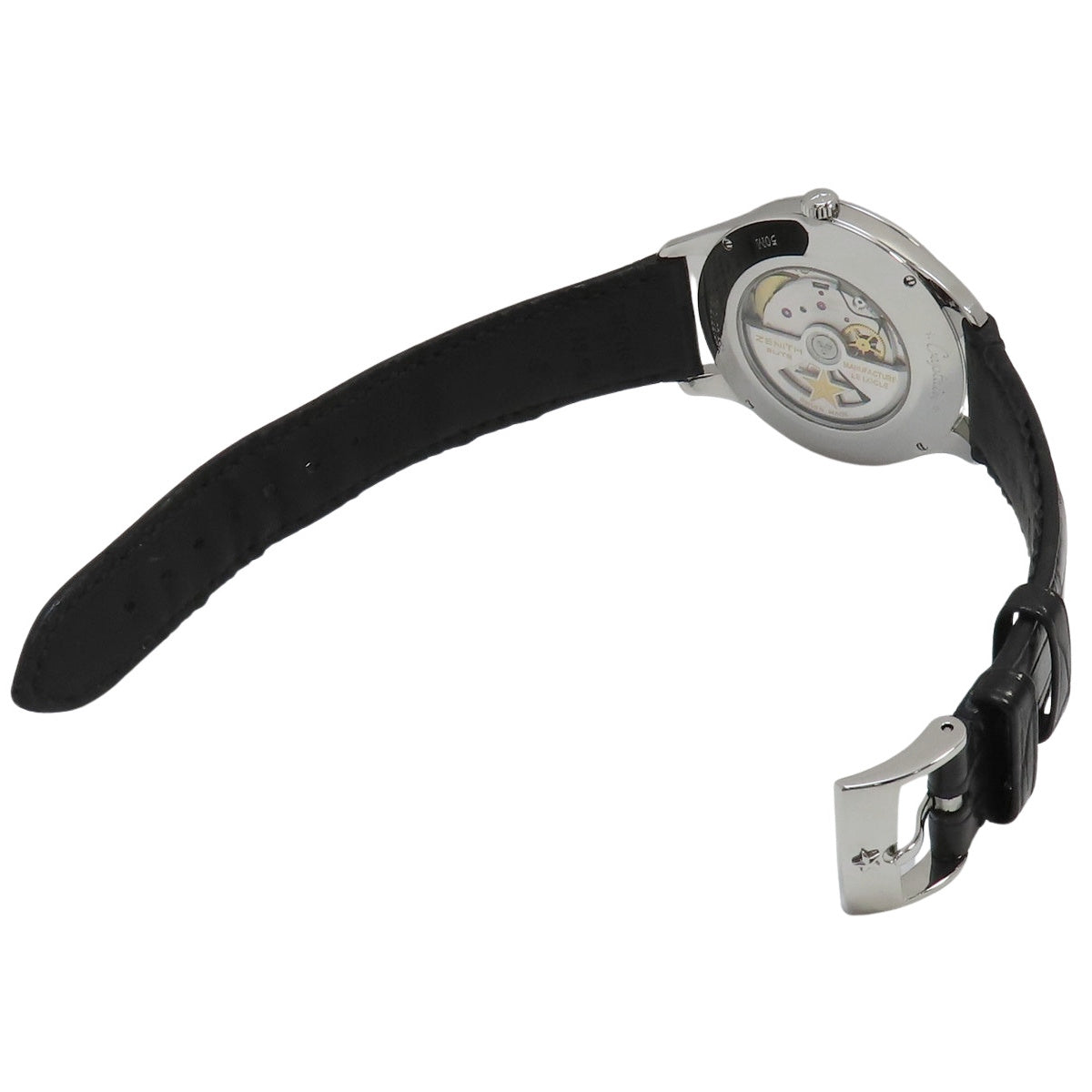 Elite Captain Power Reserve 03.2122.685 SS/皮革黑色自动男士腕表