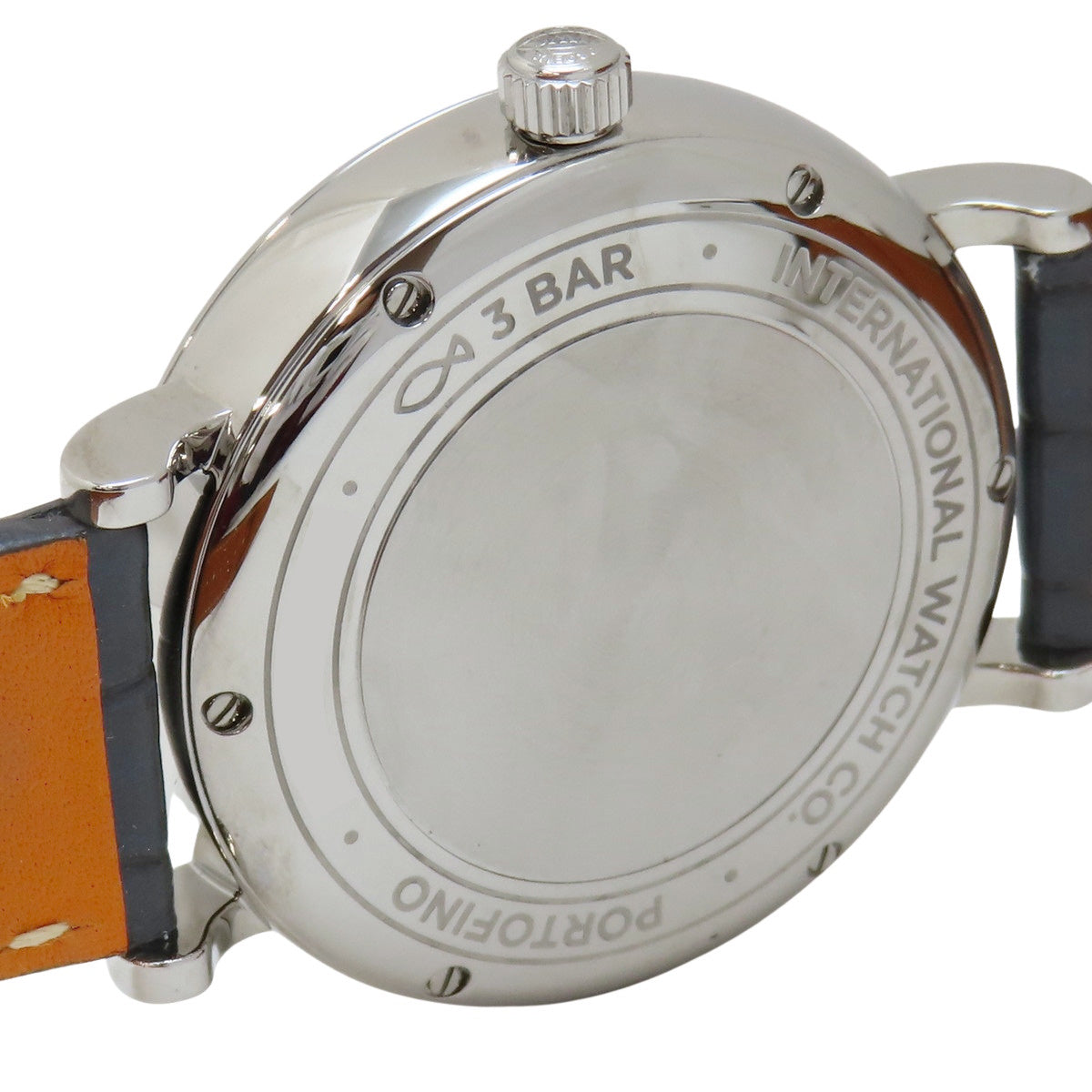 Portofino Midsize Day & Night Bezel Diamond IW459101 Stainless Steel/Leather White Shell Dial 12P Diamond Index Automatic Men's