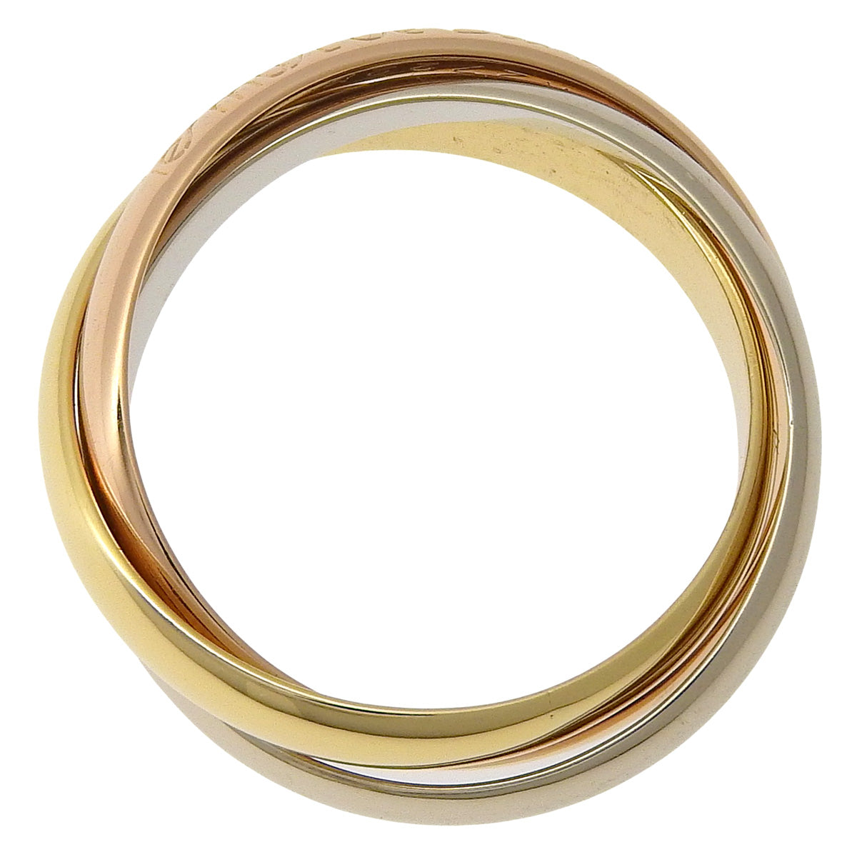 三位一体戒指,采用黄金、玫瑰金和白金(18K)制成