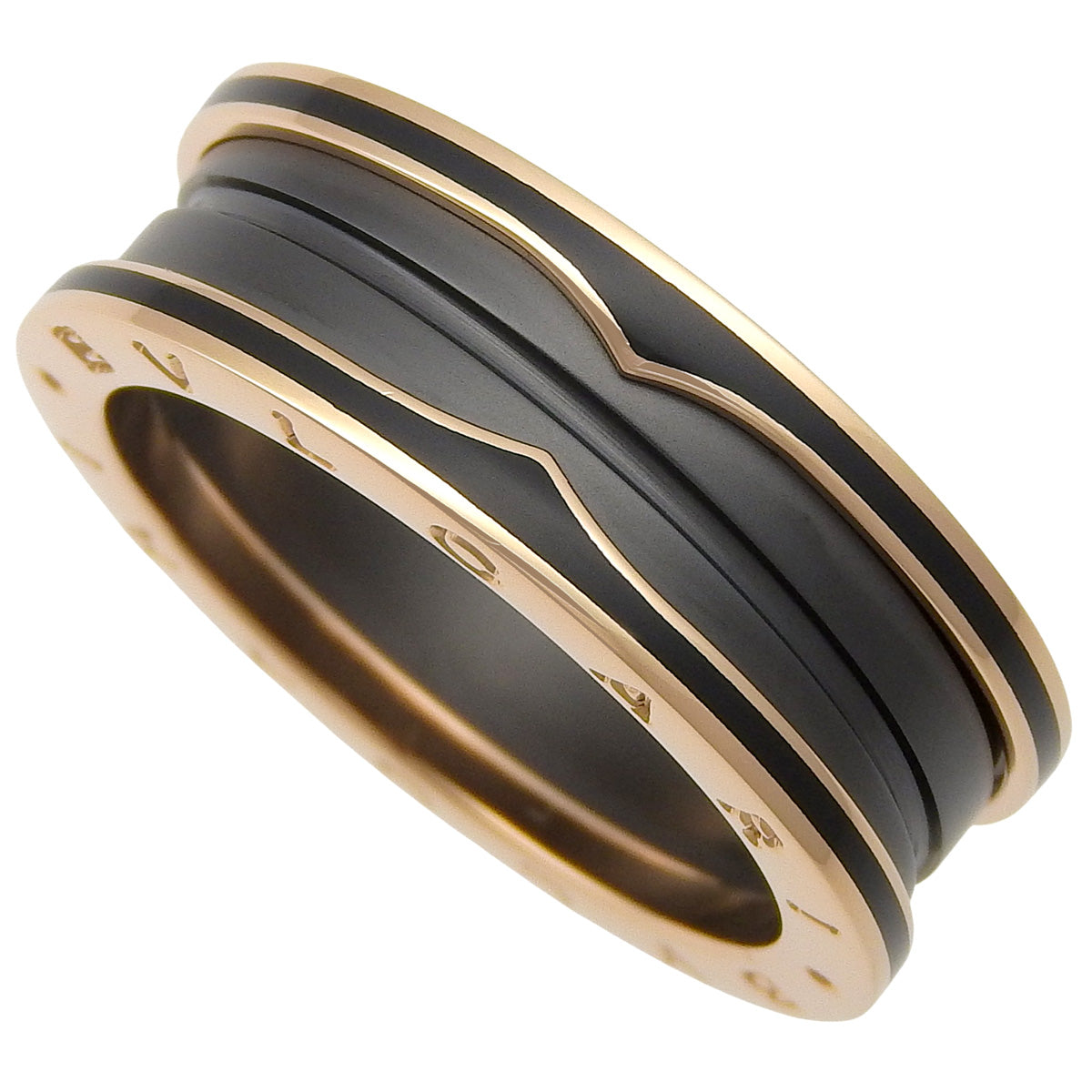 B.zero1 Ring Pink Gold K18PG Black Matte Ceramic