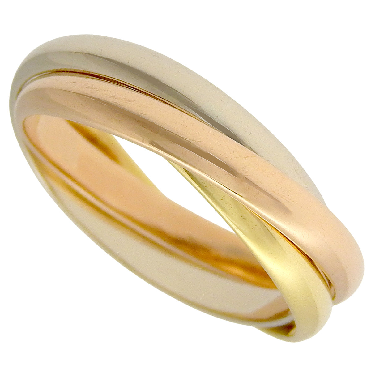 三位一体戒指小号款式,有黄金、白金和玫瑰金(18K)三种材质可选。