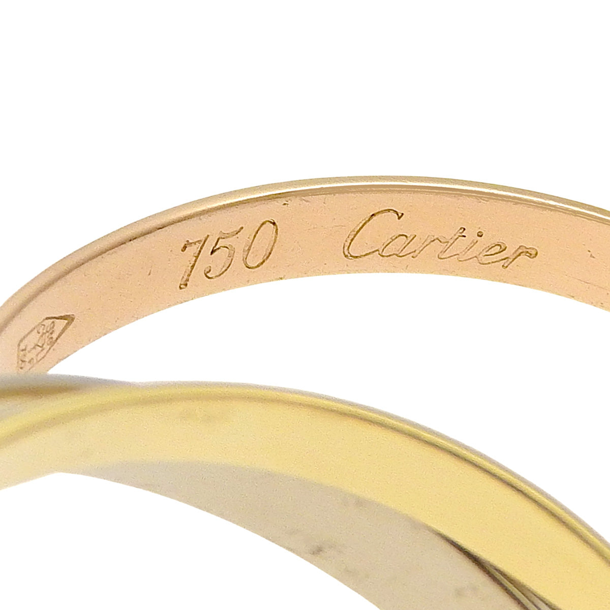 Trinity ring small model in yellow gold, white gold, and pink gold (18K).