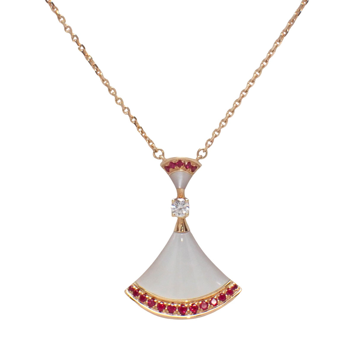 ディーヴァ ドリーム ネックレス ダイヤモンド/ルビー/白蝶貝 ピンクゴールド K18PG