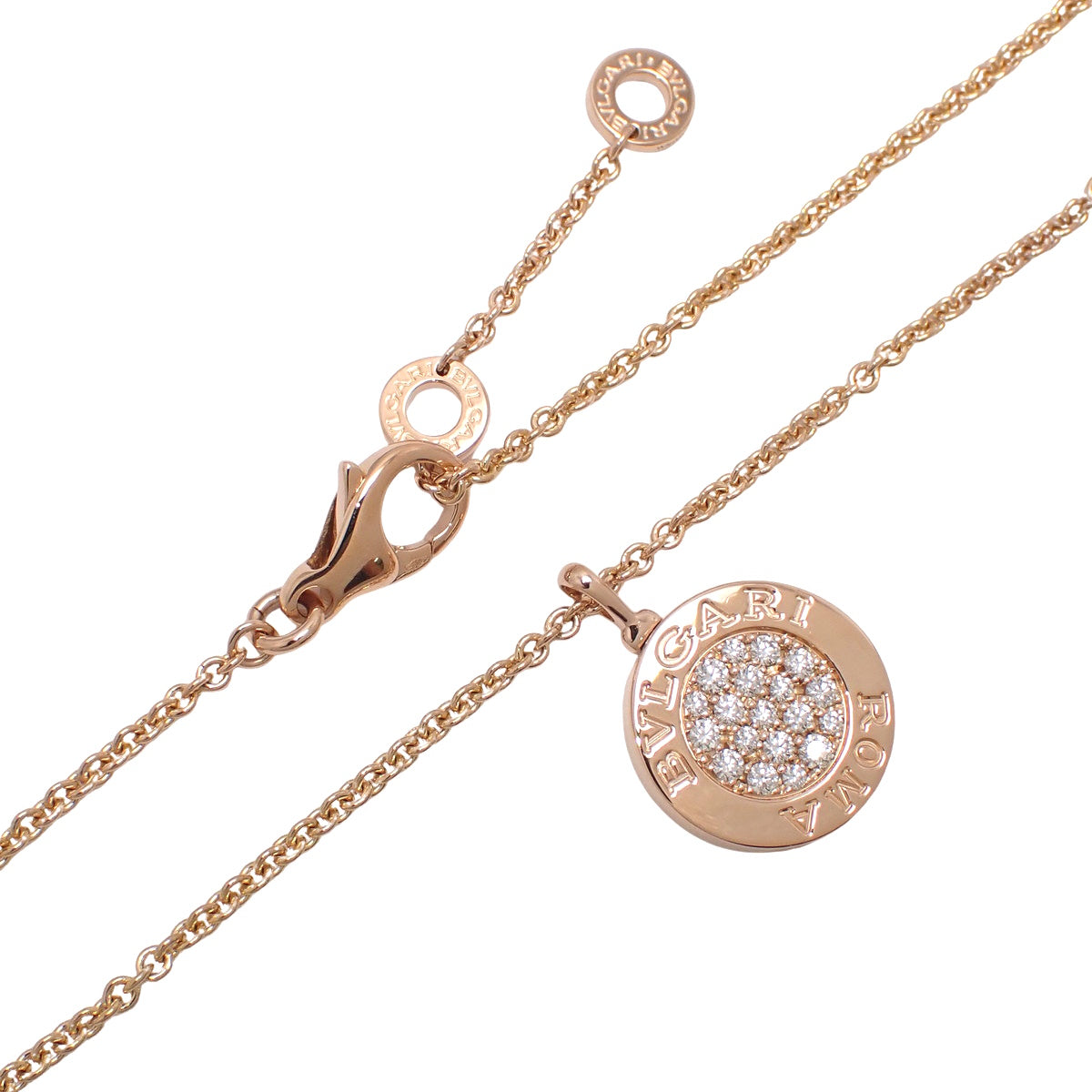 宝格丽 (BVLGARI) 钻石/缟玛瑙粉金项链 K18PG