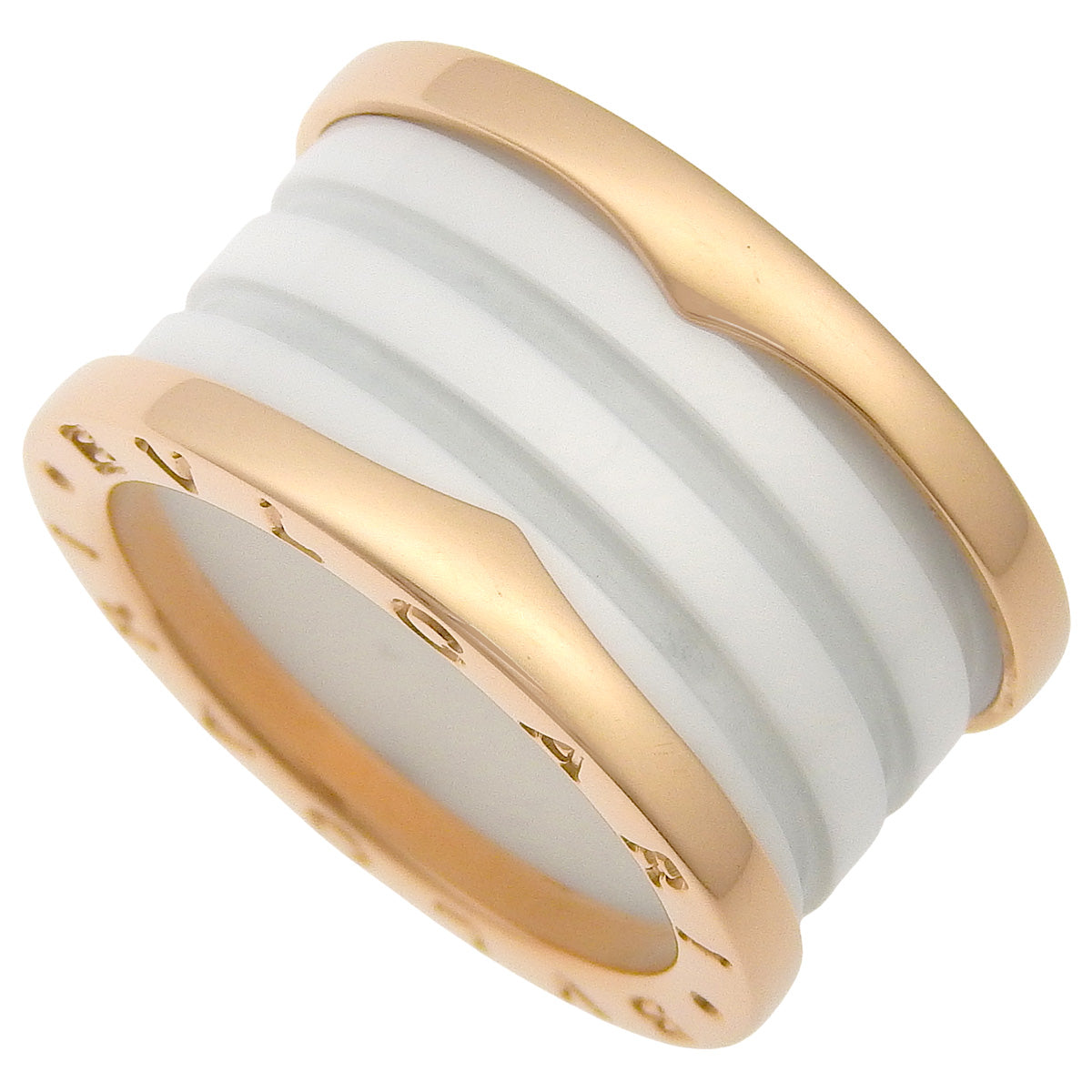 B.zero1 Ring Pink Gold K18PG White Ceramic