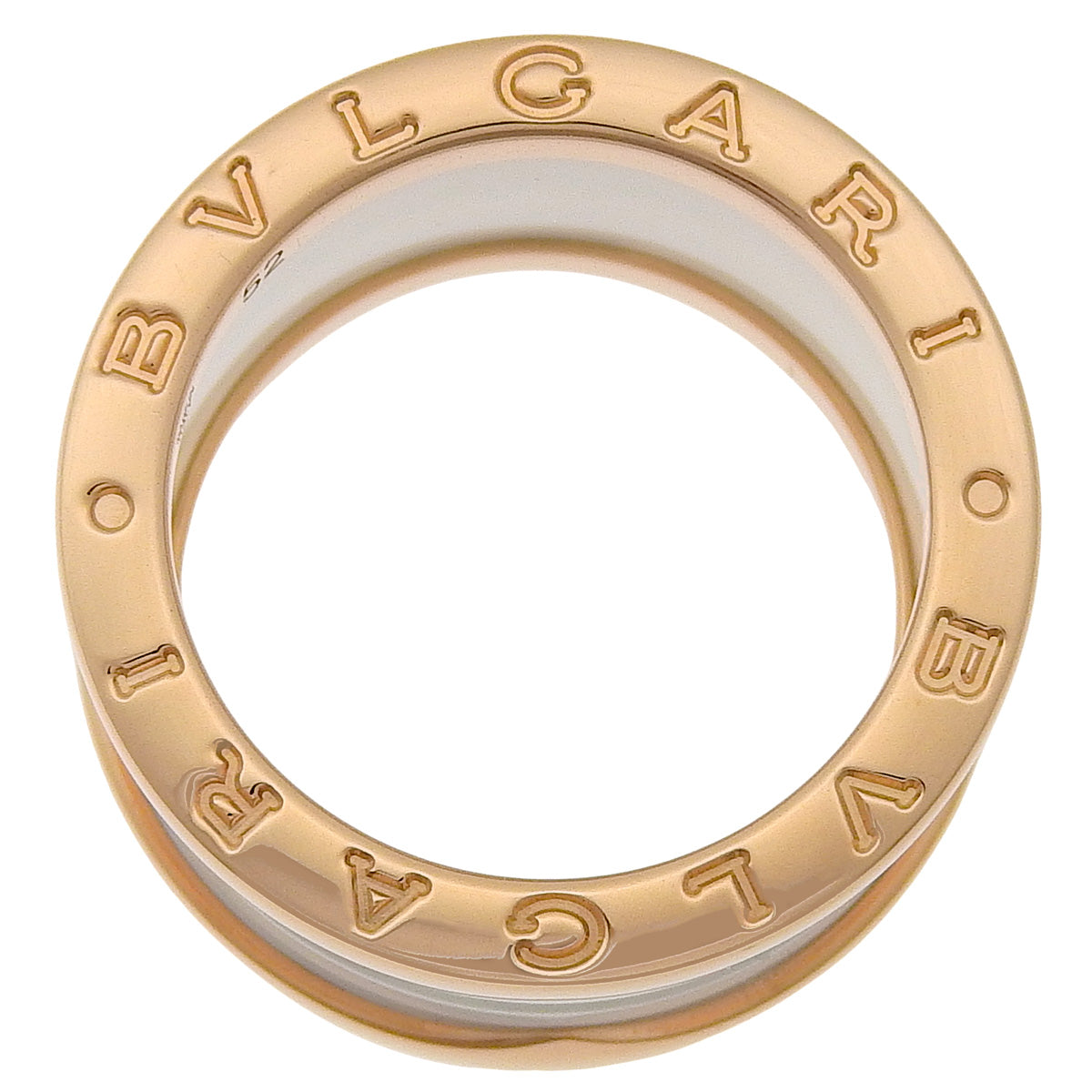 ビー・ゼロワン リング ピンクゴールド K18PG ホワイトセラミック