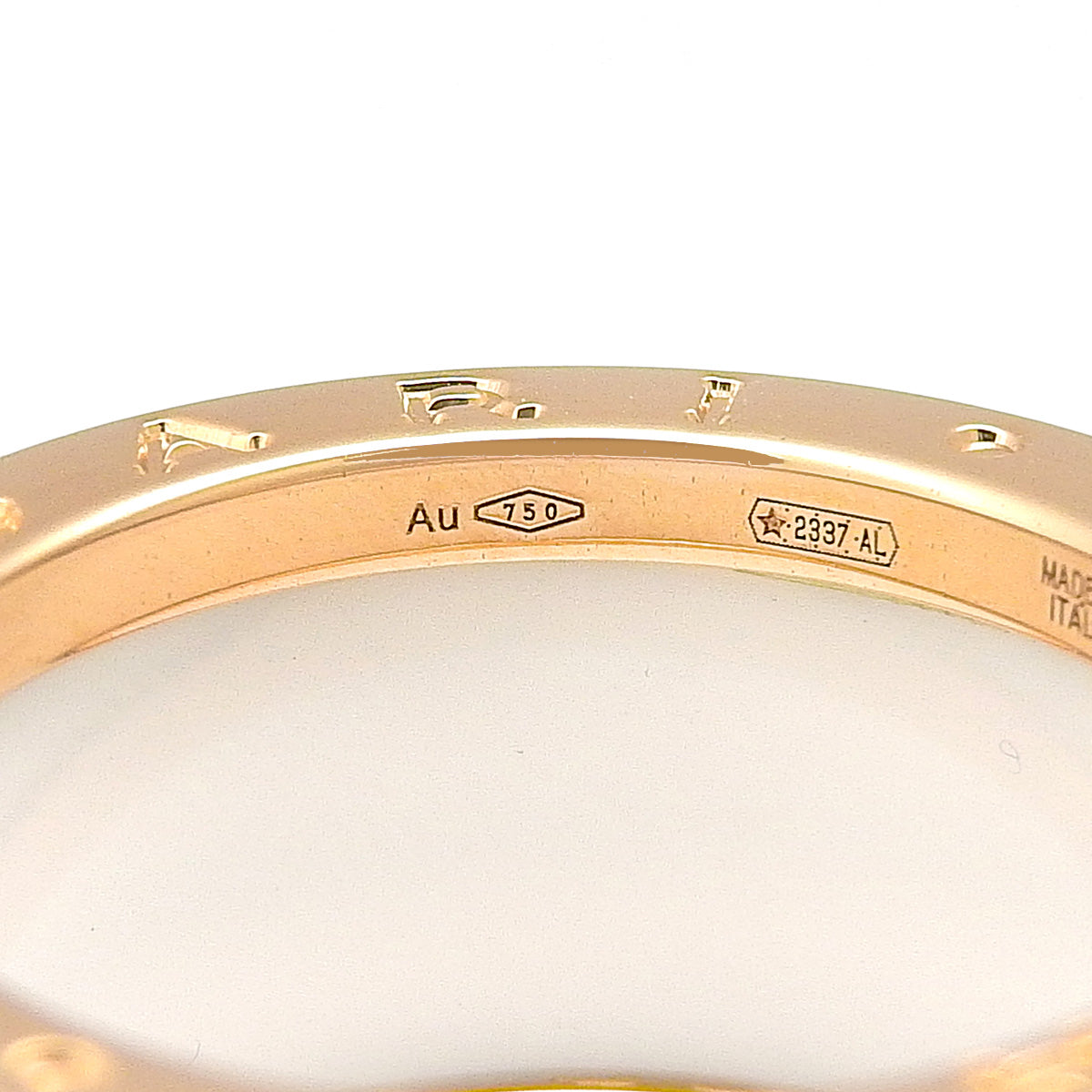 ビー・ゼロワン リング ピンクゴールド K18PG ホワイトセラミック