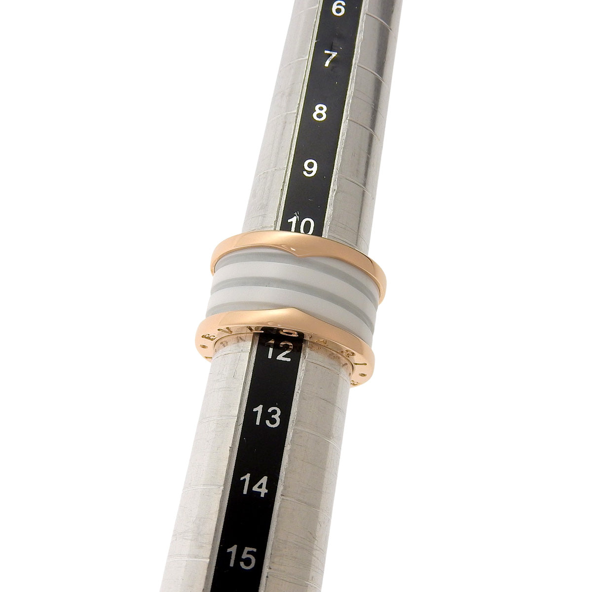 ビー・ゼロワン リング ピンクゴールド K18PG ホワイトセラミック