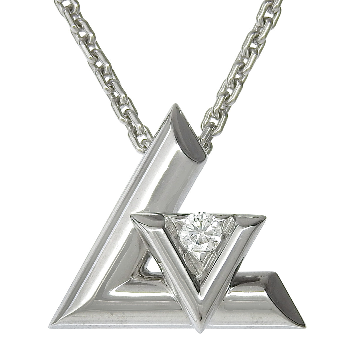 LV Volt One GM Diamond Pendant in White Gold, 18K White Gold