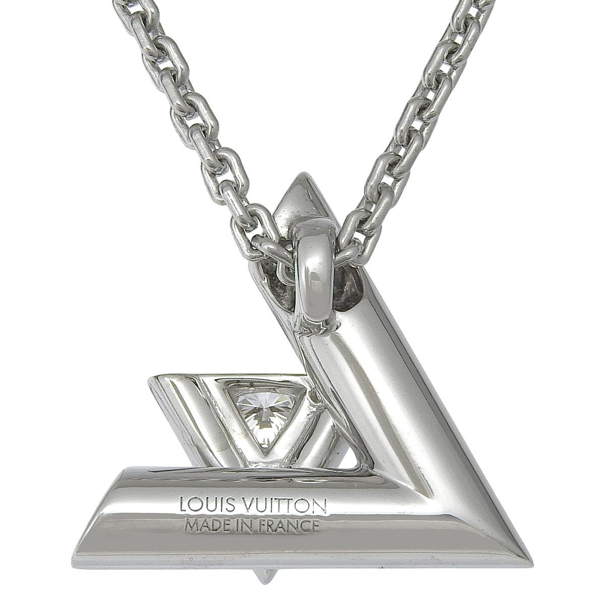LV Volt One GM Diamond Pendant in White Gold, 18K White Gold