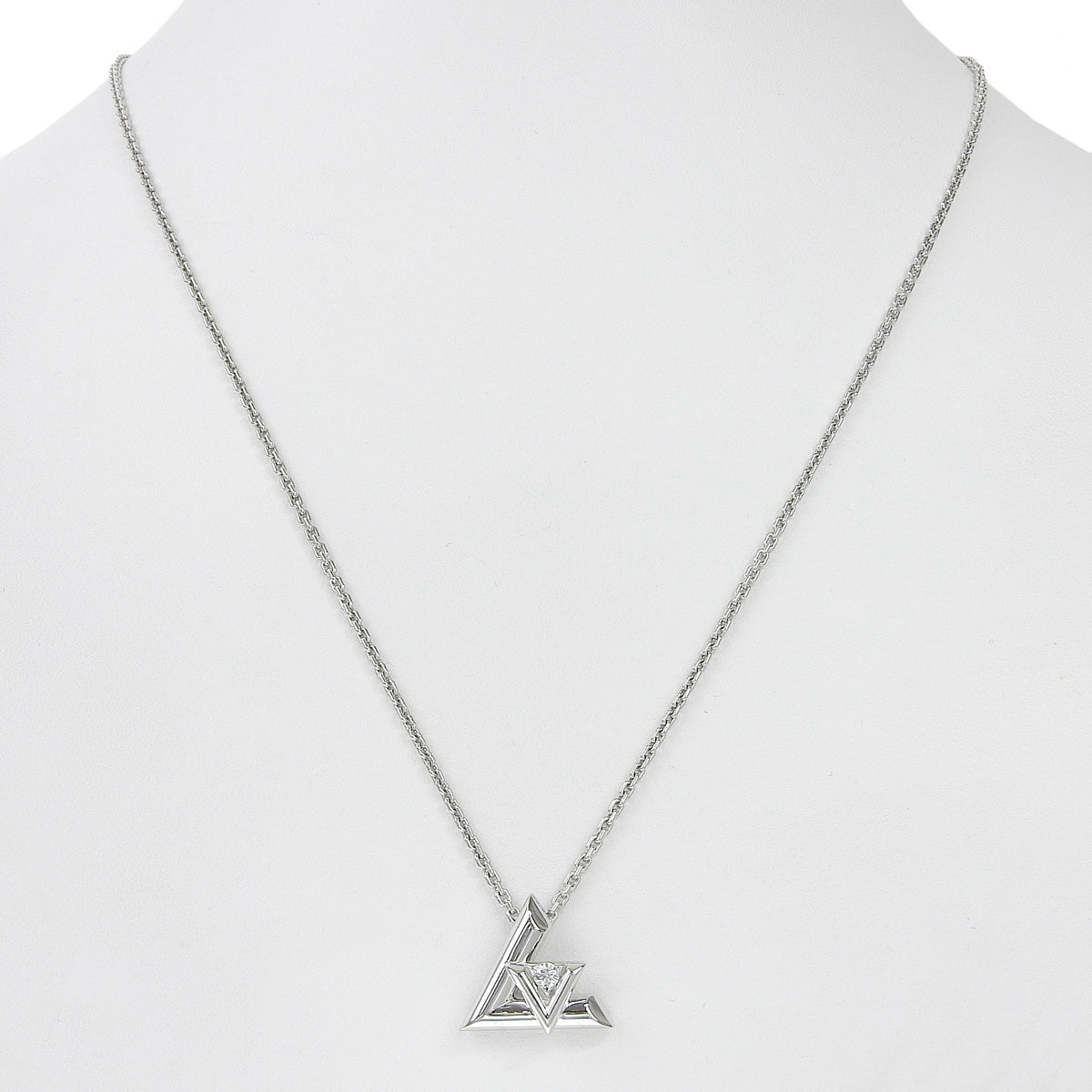LV Volt One GM Diamond Pendant in White Gold, 18K White Gold