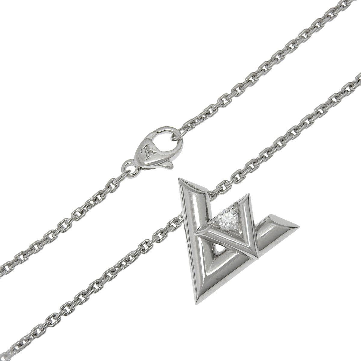 LV Volt One GM Diamond Pendant in White Gold, 18K White Gold