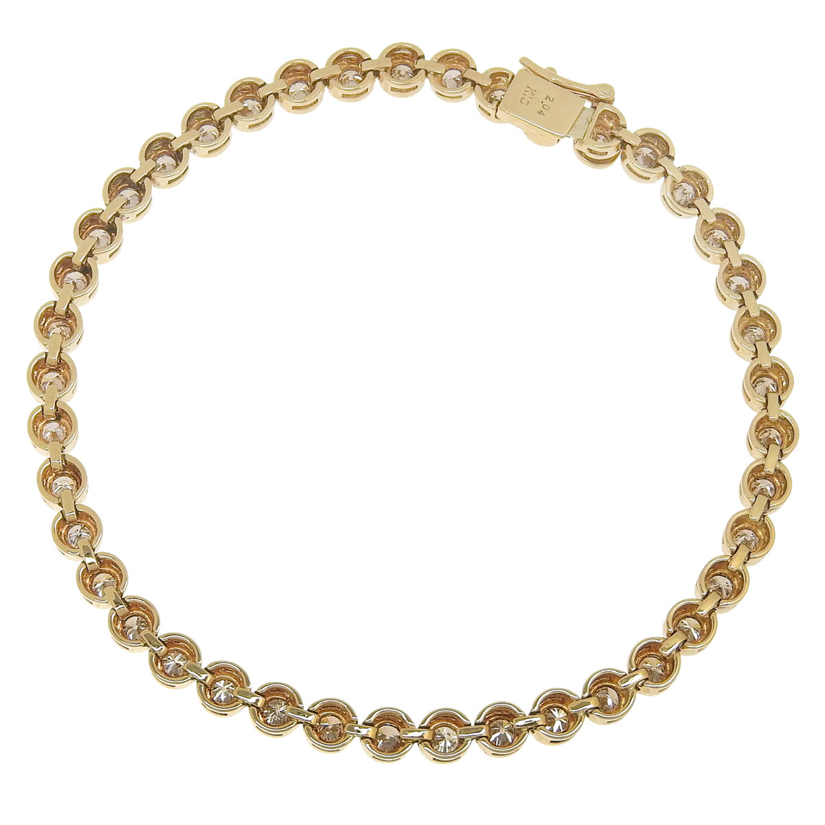 ダイヤモンド テニスブレスレット D2.04 イエローゴールド K18YG