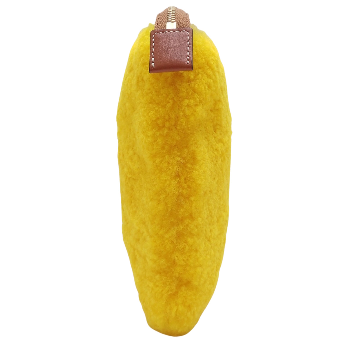 Triomphe Mouton Clutch, Smooth Leather, Yellow Brown