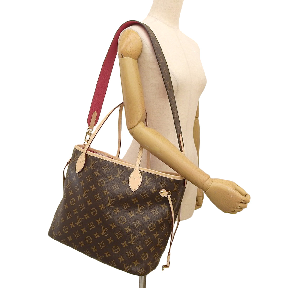 Monogram Neverfull Inside Out MM Monogram Canvas Rose Pondicherry M12096