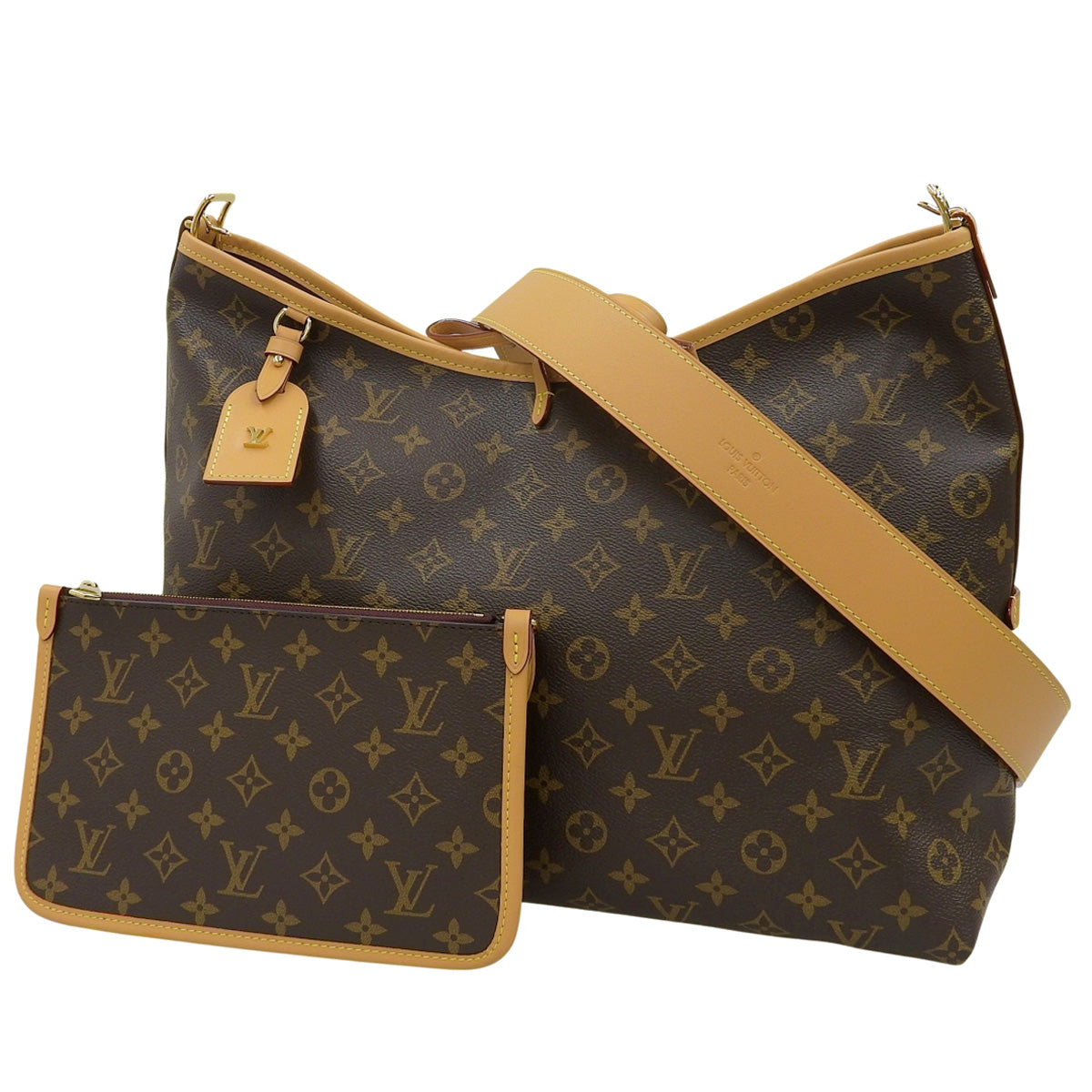 Monogram Carryall NM MM Monogram帆布和牛皮棕色 M46197