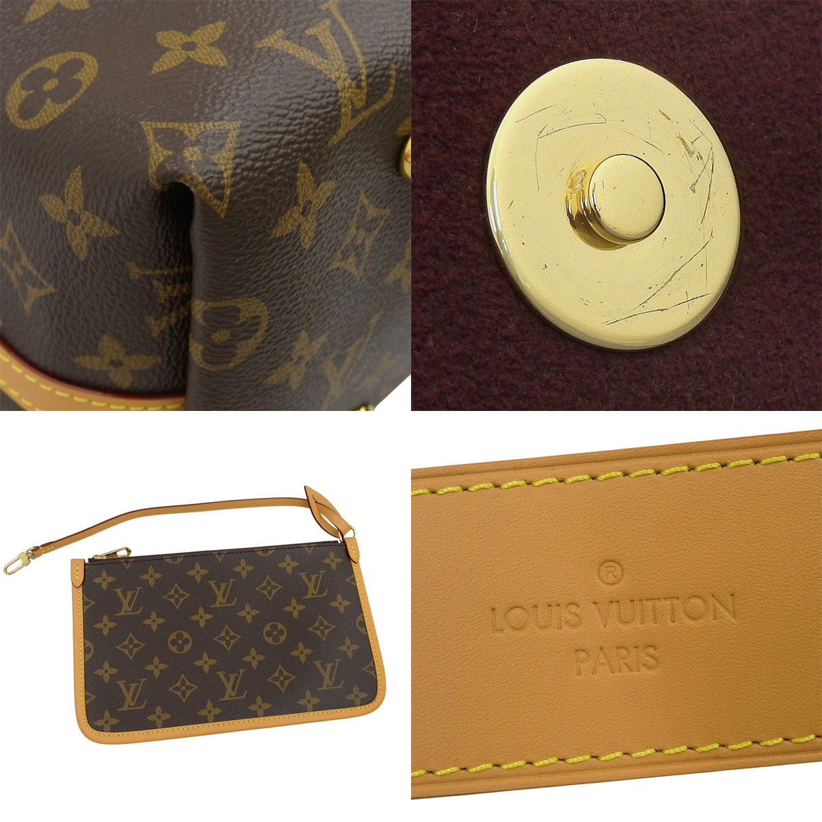 Monogram Carryall NM MM Monogram帆布和牛皮棕色 M46197