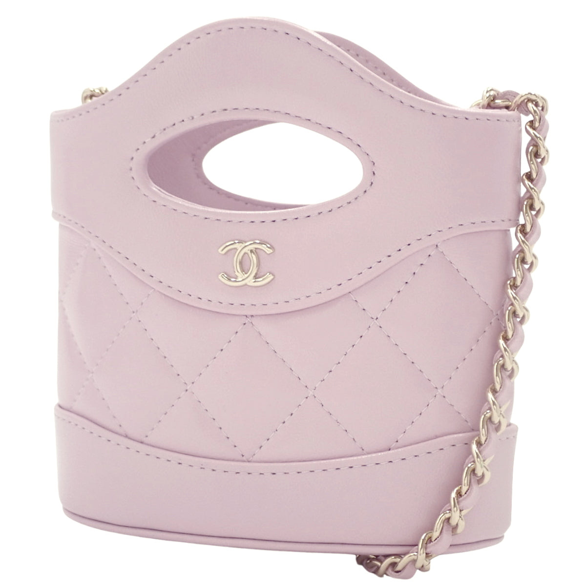 マトラッセ ココマーク ミニチェーンショルダーバッグ ラムスキン ライトパープル AP3924