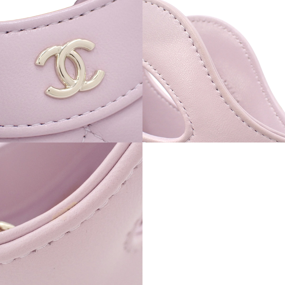 Matelasse Coco标志迷你链条单肩包,羊皮,浅紫色,AP3924