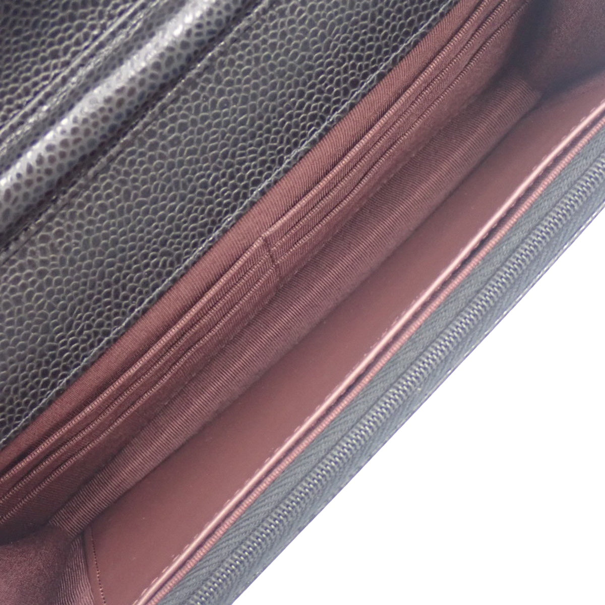 香奈儿经典款链条钱包,鱼子酱纹皮革,黑色,AP0250