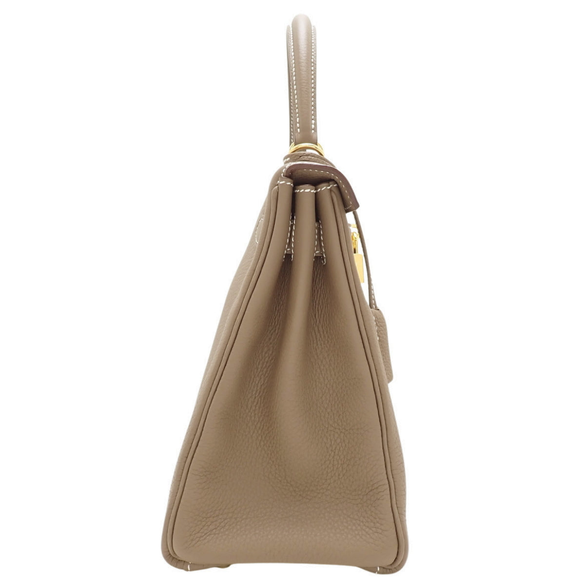Kelly 28 (inner-stitched) Togo leather, Etoupe/Etoupe color, gold hardware, B stamp.