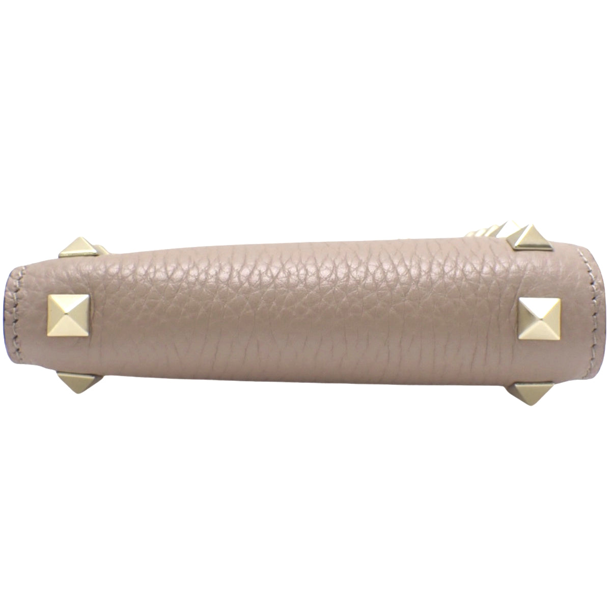 粉米色皮革铆钉对折钱包 (6W2P0W06VSH)