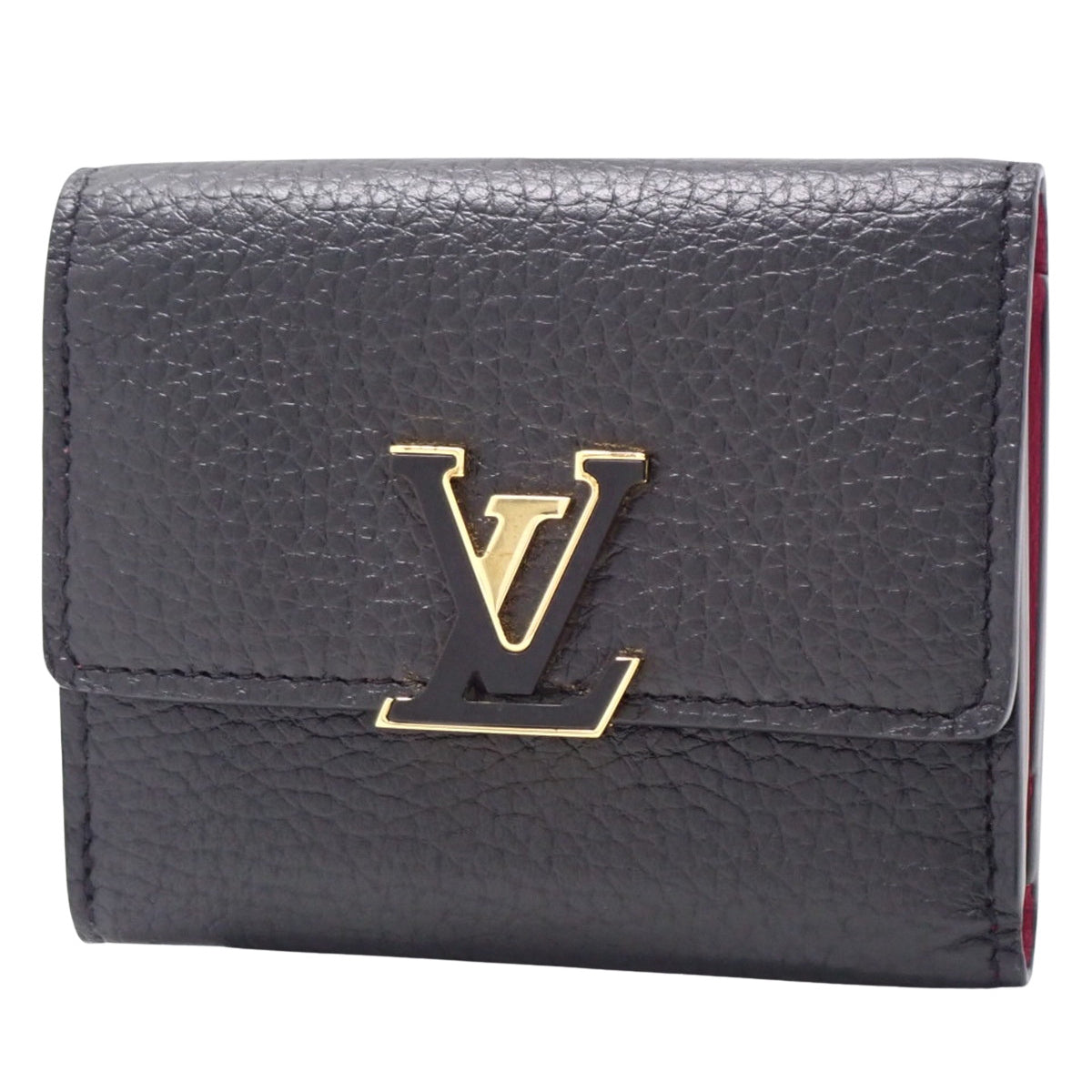 Portefeuille Capucine XS, Triomphe Leather, Black, M68587