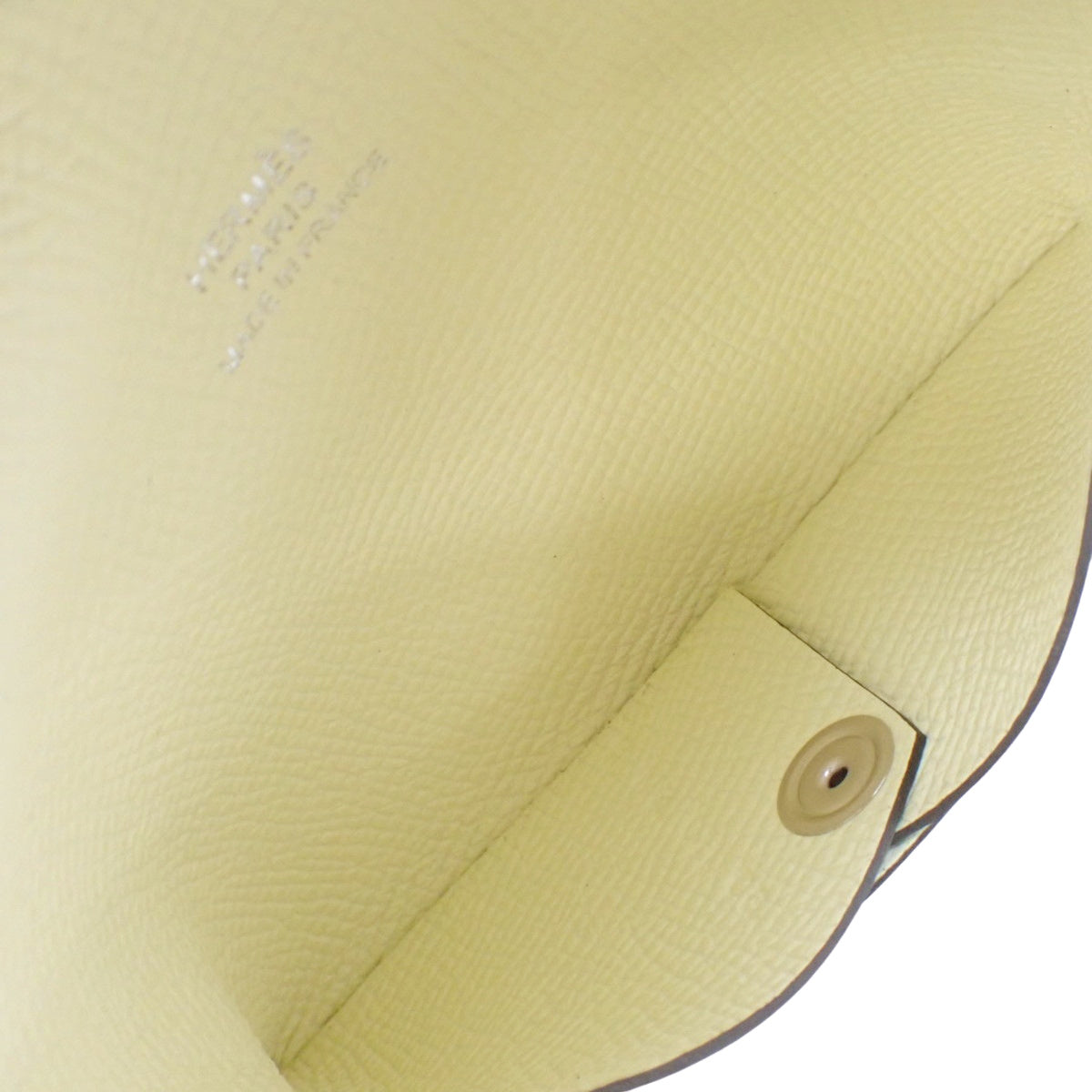 Calvi, Epsom calfskin, palladium hardware, Vert Vertigo/Jaune Milton, silver hardware, B stamp.