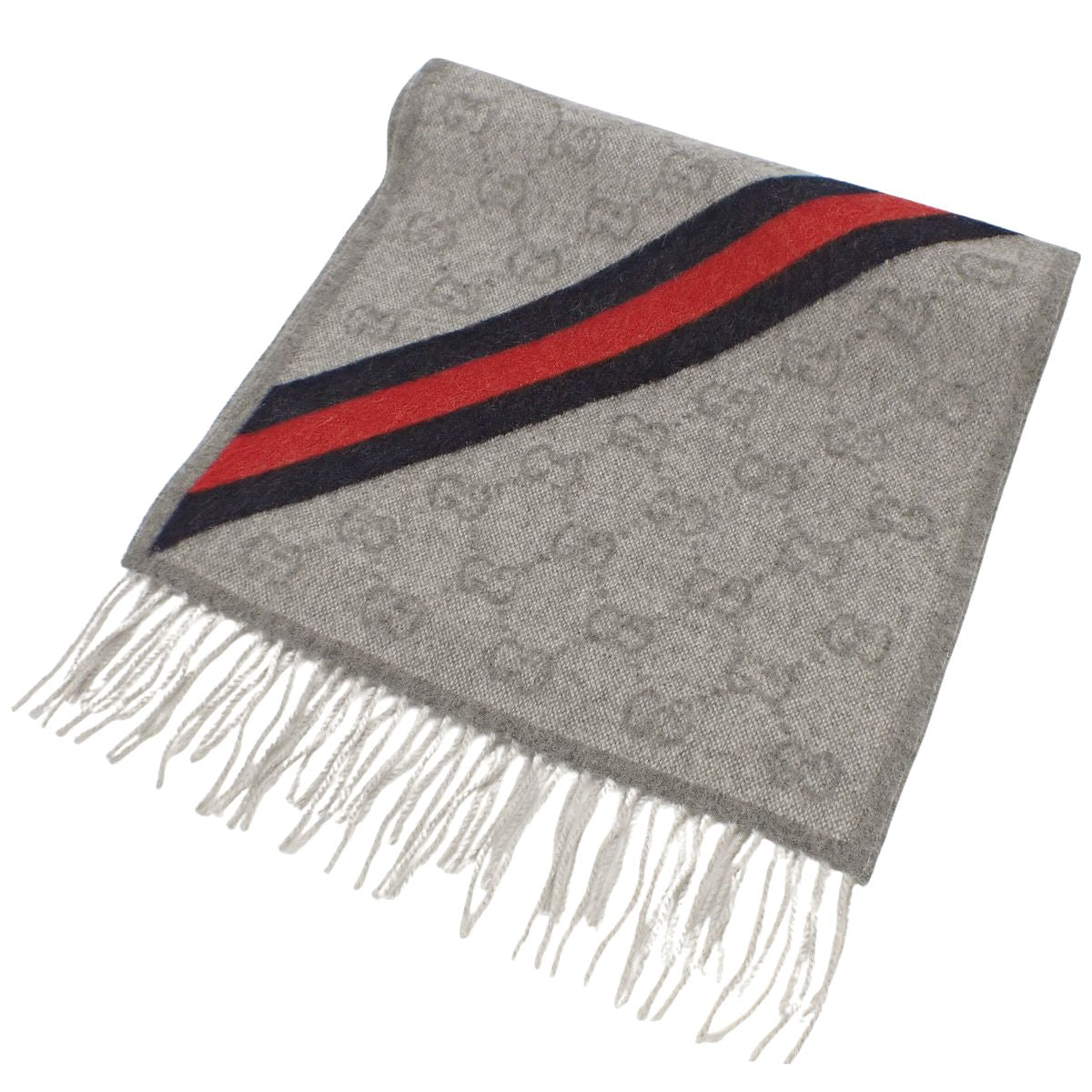 GG Scarf Web Line Wool 570603