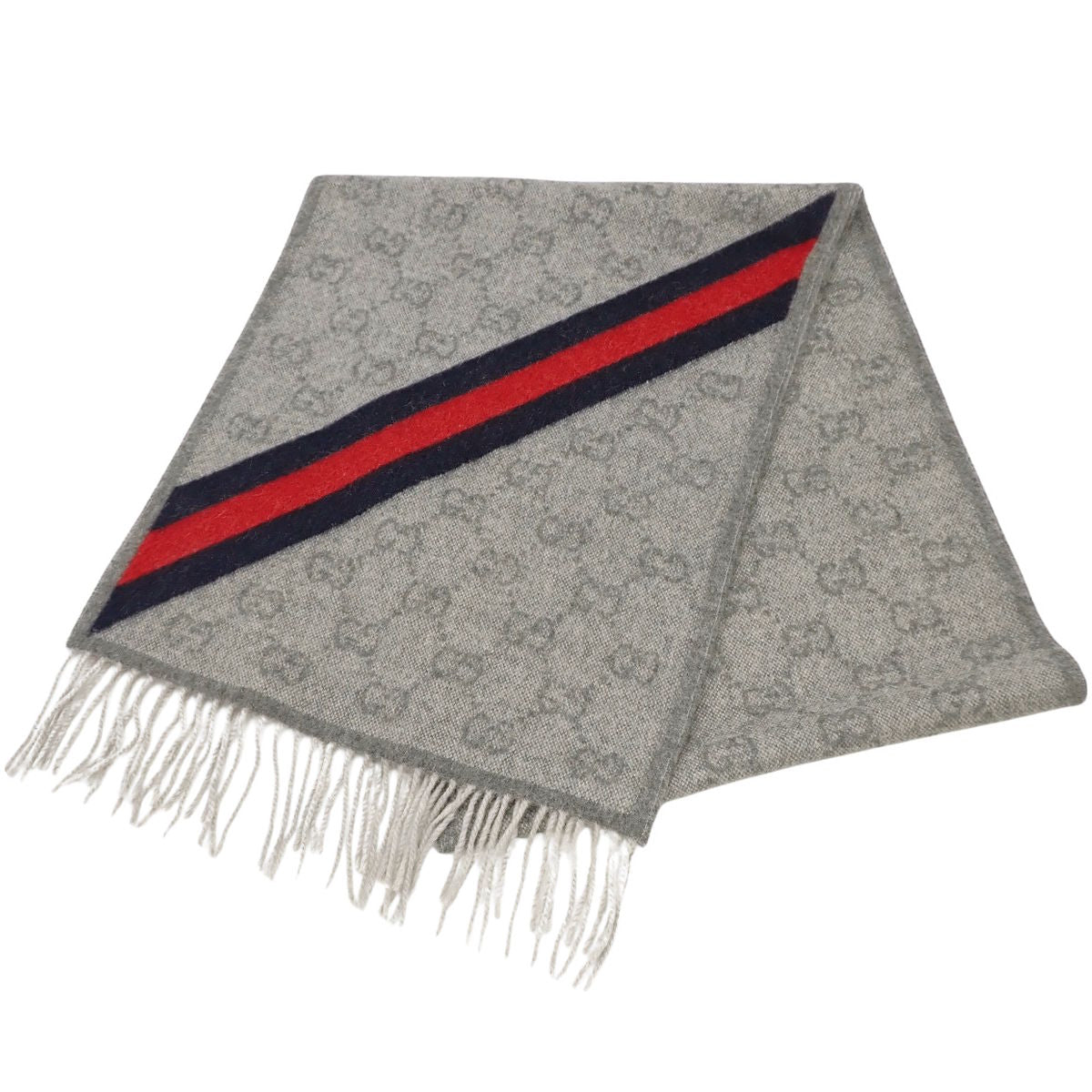 GG Scarf Web Line Wool 570603