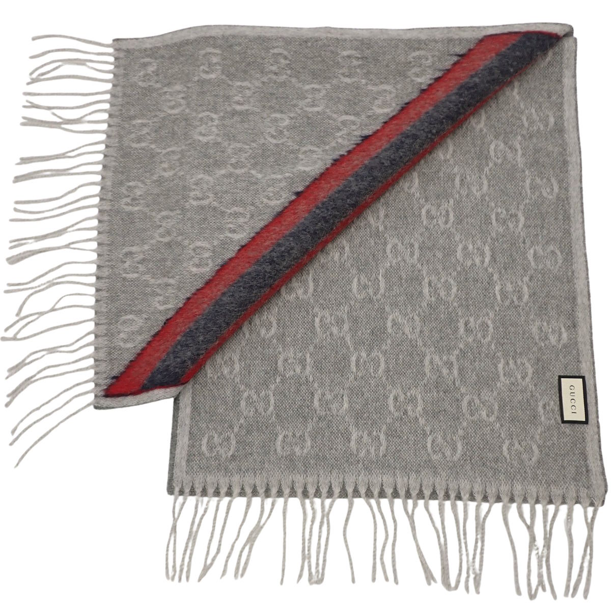 GG Scarf Web Line Wool 570603