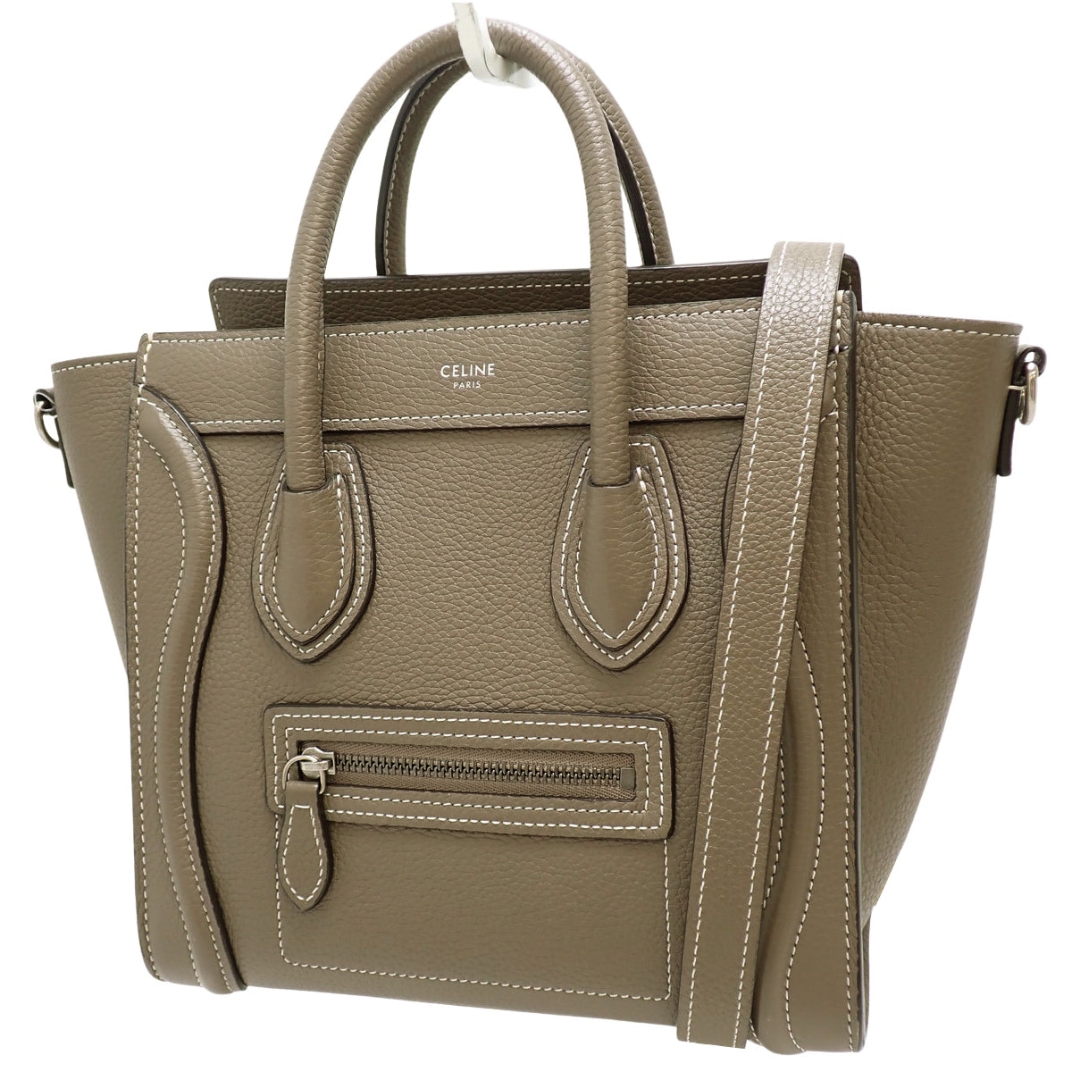 Luggage Nano Shopper, Drummed Calfskin, Suede, 189243DRU.09SO