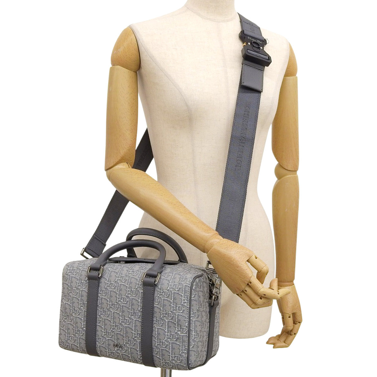 Dior Oblique Jacquard Lango 26 Leather Canvas Gray