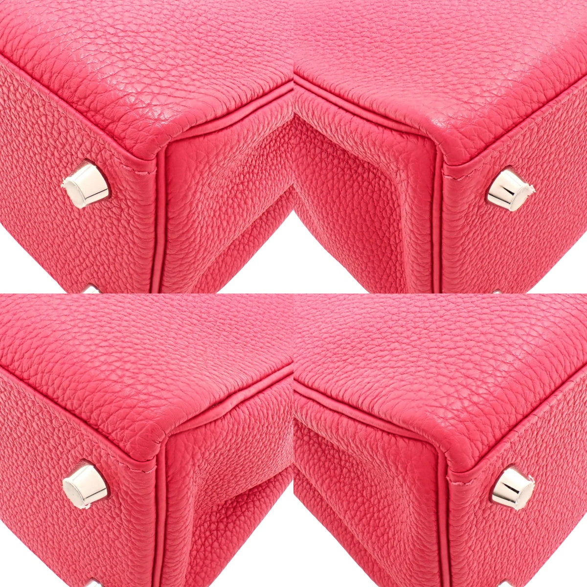 Kelly 25 (inner-stitched) Togo leather, Framboise color, silver hardware, U stamp.