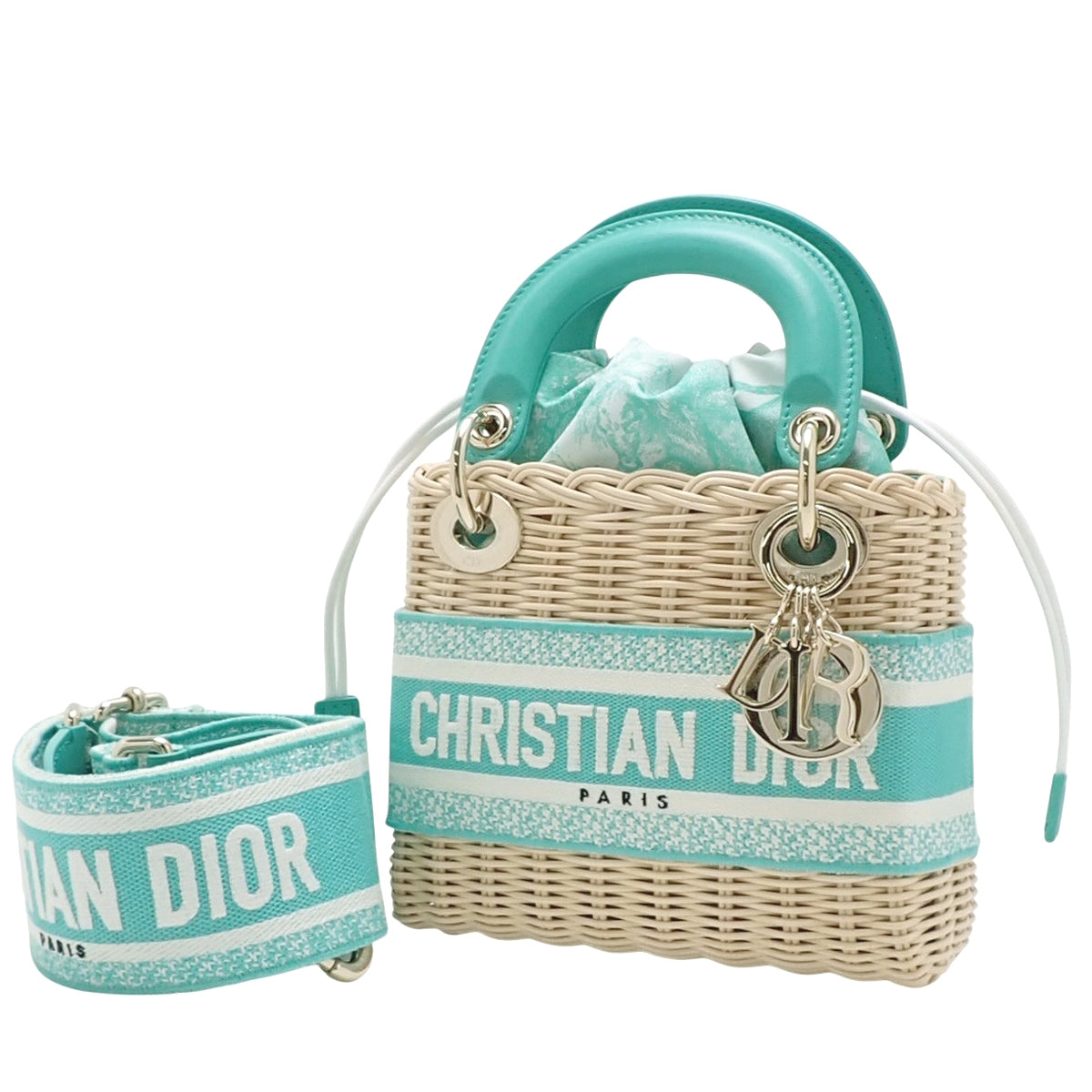 Lady Dior 藤编迷你包 绿色象牙色