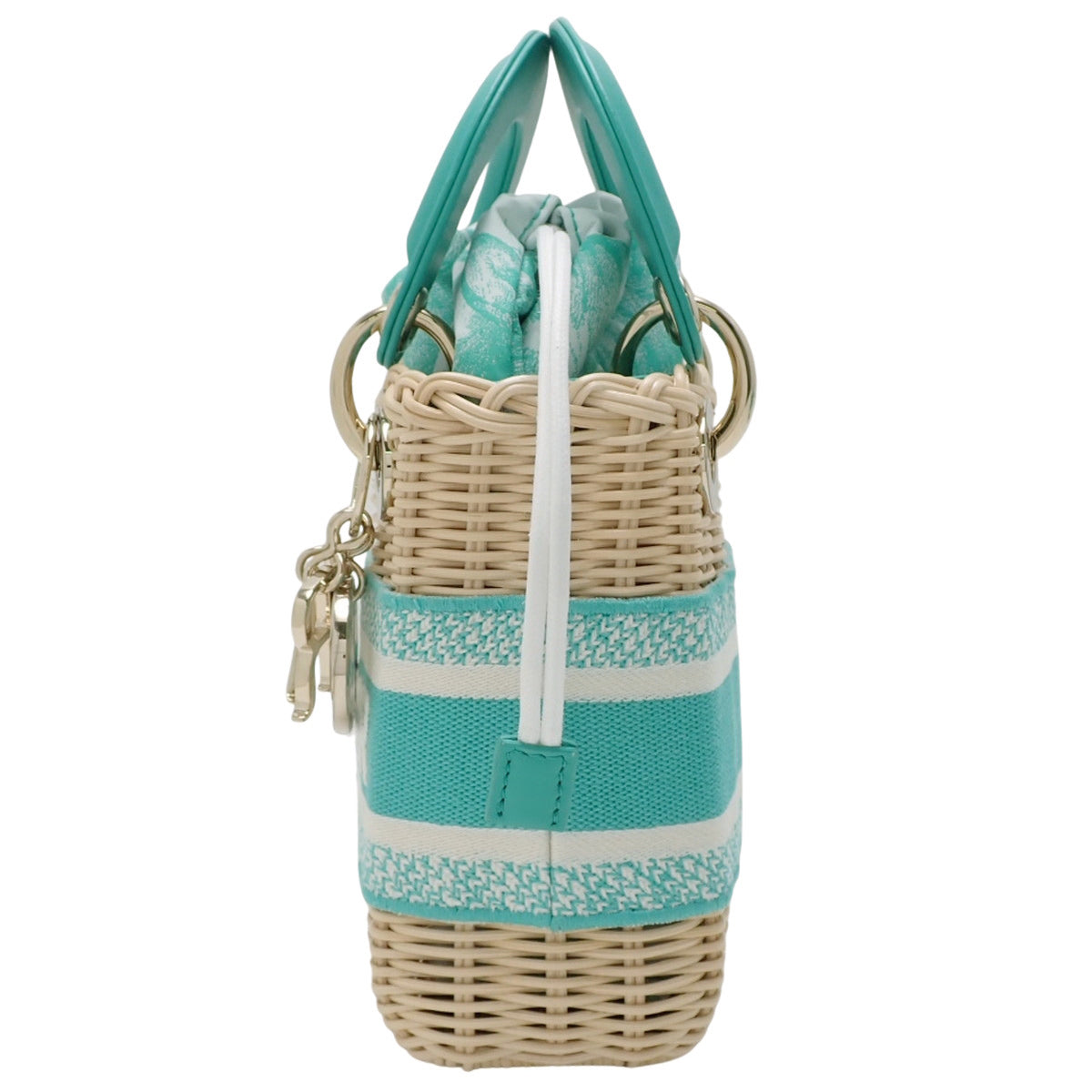 Lady Dior 藤编迷你包 绿色象牙色