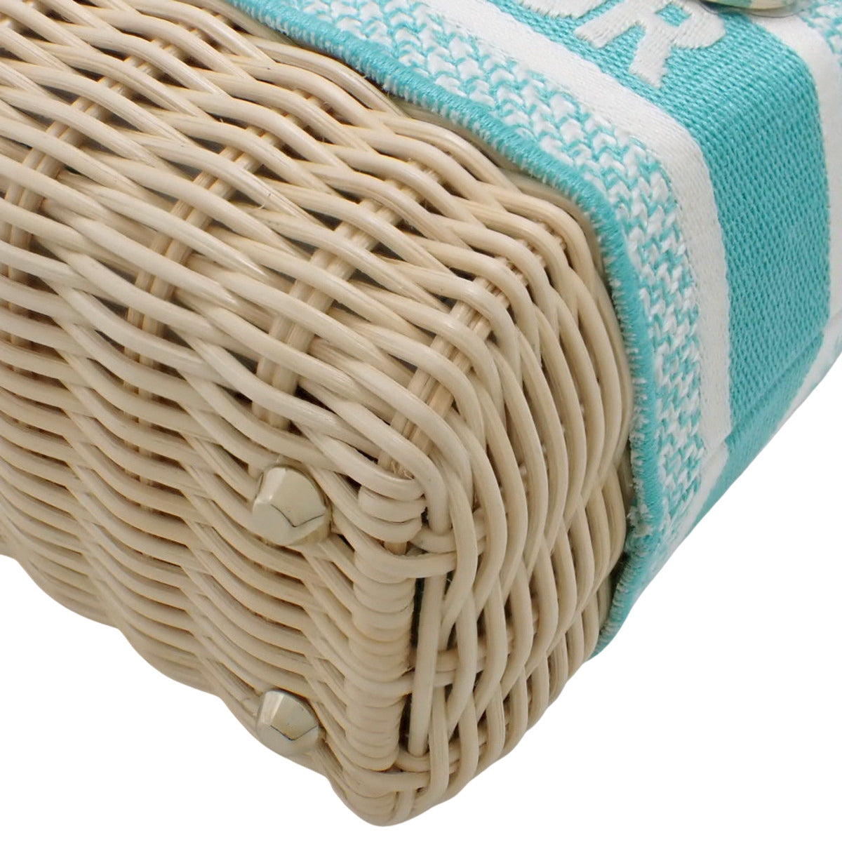 レディディオール ウィッカー ミニ グリーン アイボリー