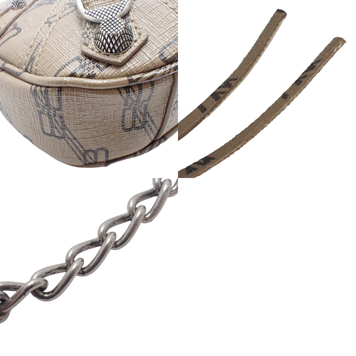 ル・カゴール ミニバッグ チェーン付き レザー ブラウン 695814