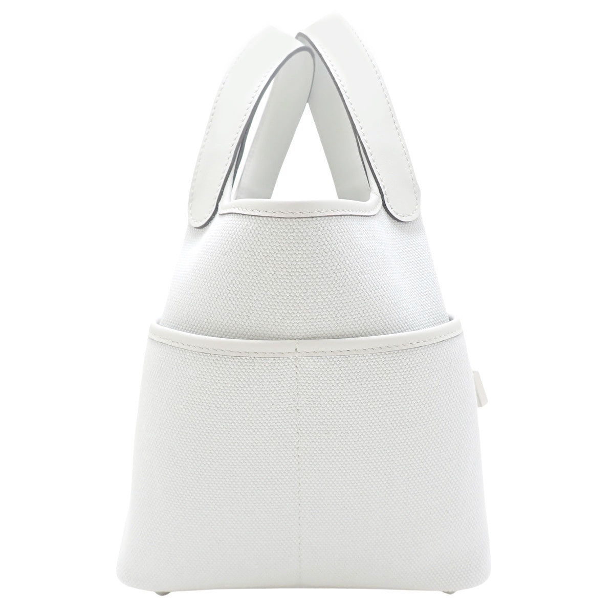 Picotin Lock Cargo PM,K刻印,Swift皮革,钯金五金件,Toile Goelan帆布,铂灰色,银色五金件。