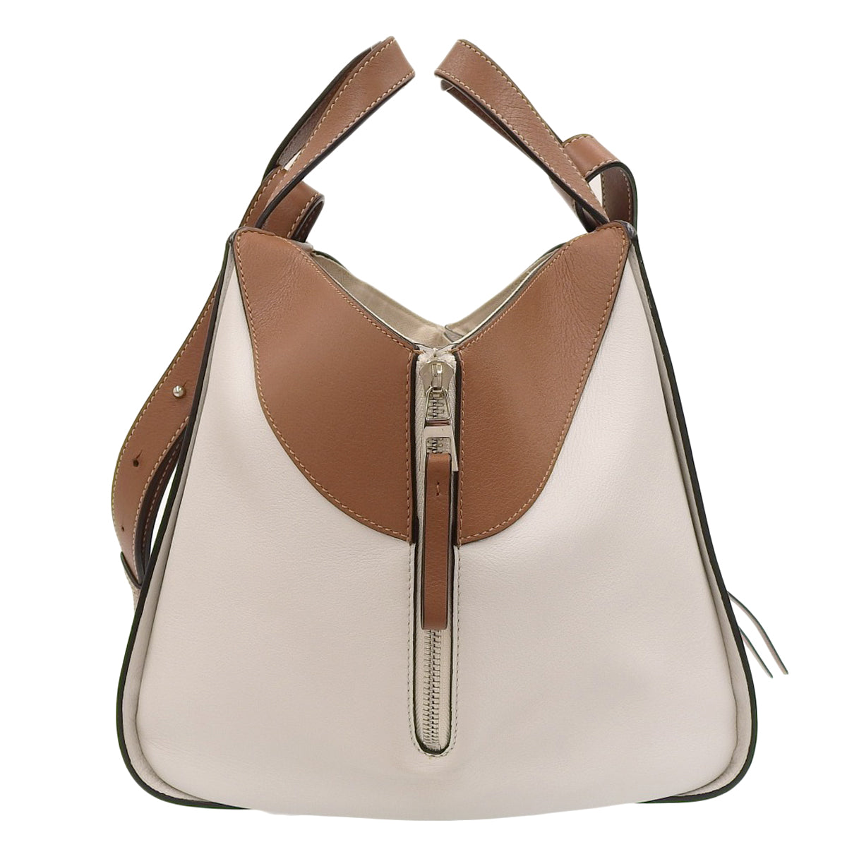 Hammock Small Bag in Calfskin, White, Brown, and Beige