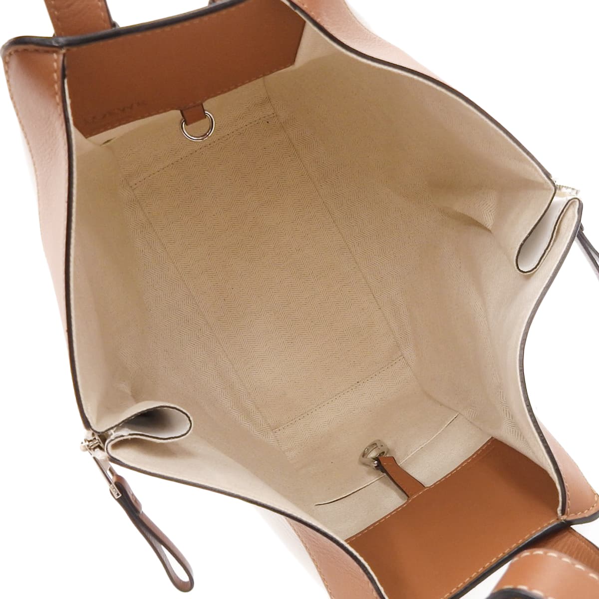 Hammock Small Bag in Calfskin, White, Brown, and Beige
