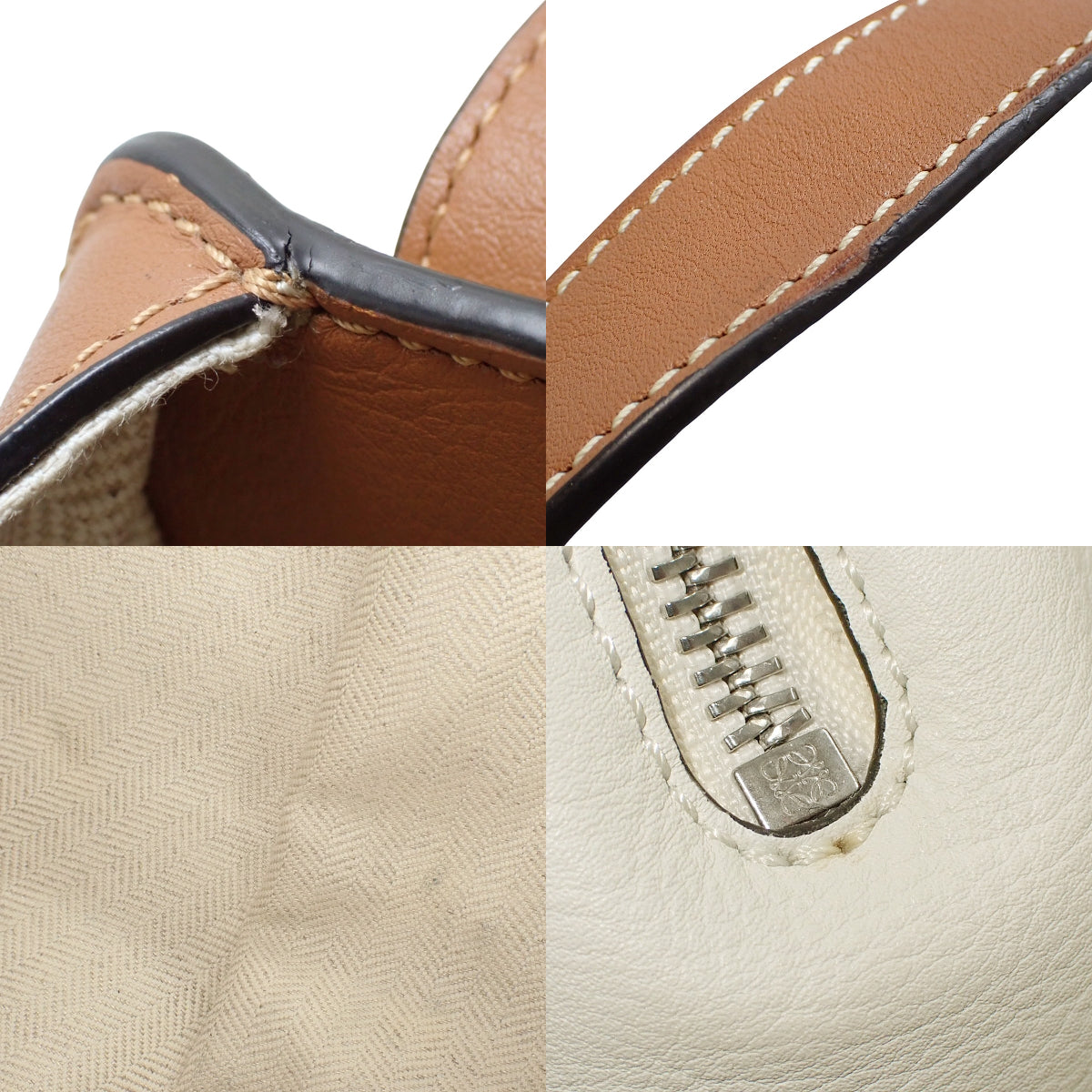 Hammock Small Bag in Calfskin, White, Brown, and Beige