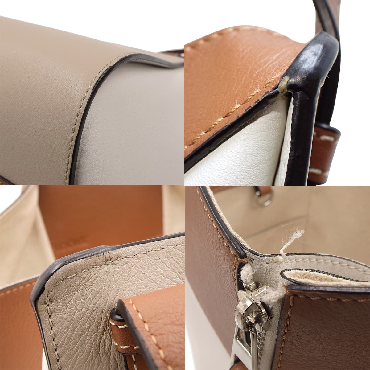 Hammock Small Bag in Calfskin, White, Brown, and Beige