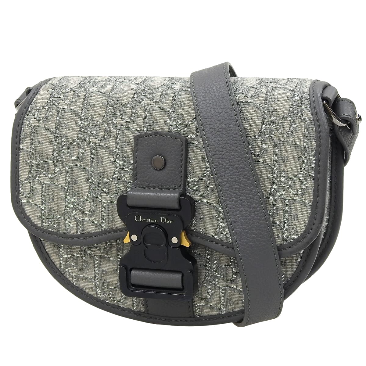 Dior Oblique Jacquard Gallop 迷你包,帆布和皮革材质,灰色和银色,1ADO033DOS_H30Q