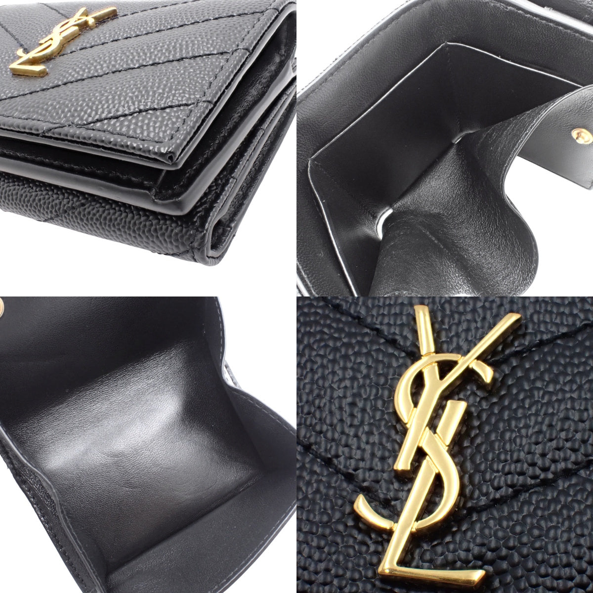 卡珊德拉 马特拉塞 折纸迷你钱包 小牛皮 黑色 668274