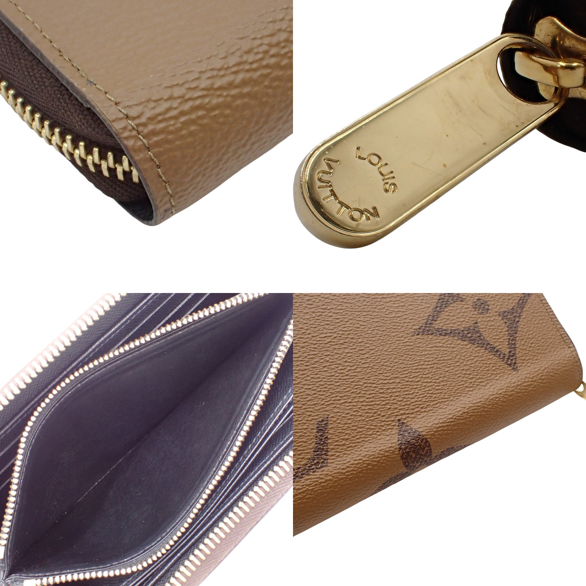 Monogram Giant 反向拉链钱包,驼棕色,M69353