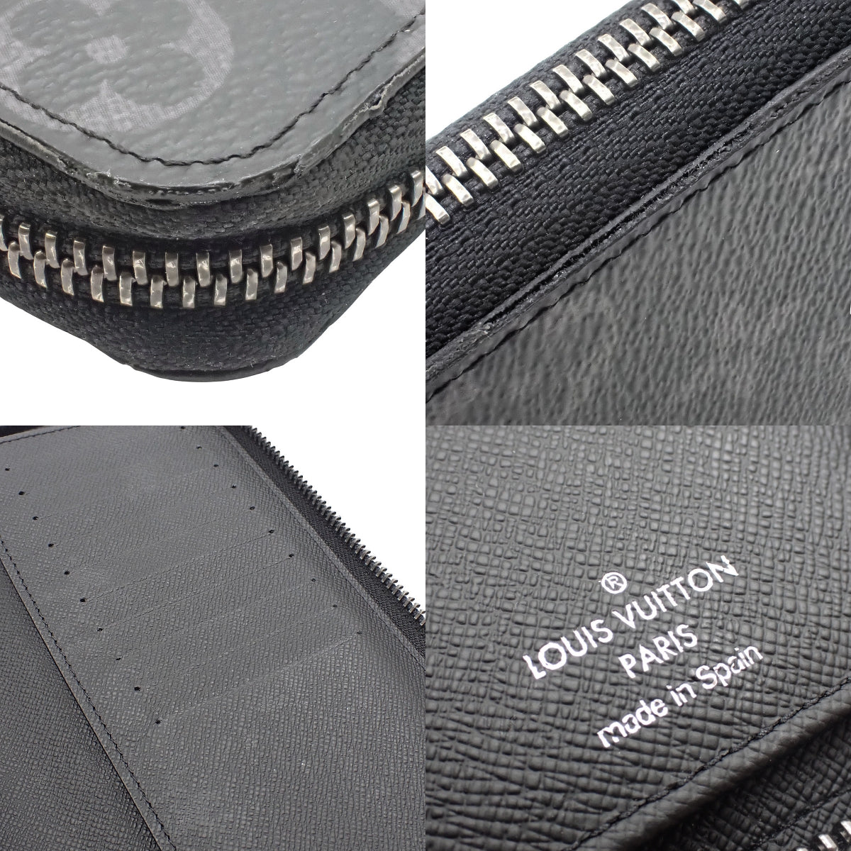 Monogram Eclipse Zippy 钱包 竖款 黑色/灰色 M62295