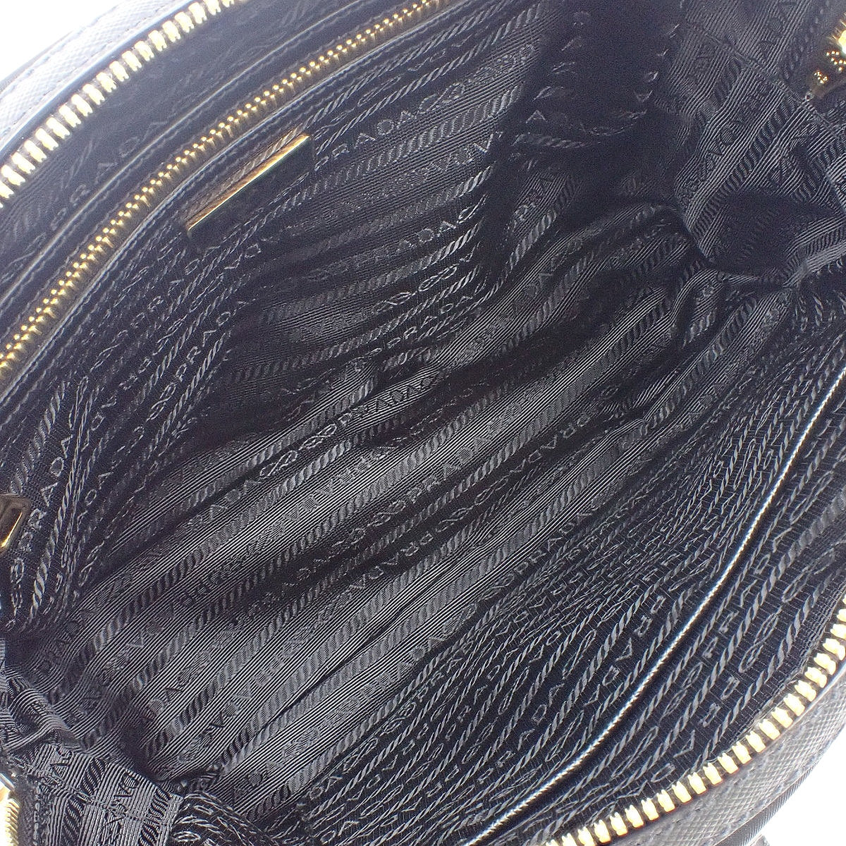 Nylon saffiano leather, Nero, 1BB088