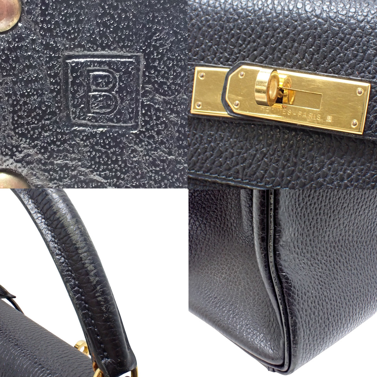 Kelly 32 (inner-stitched) Ardennes, Black, Gold Hardware, □B stamp.
